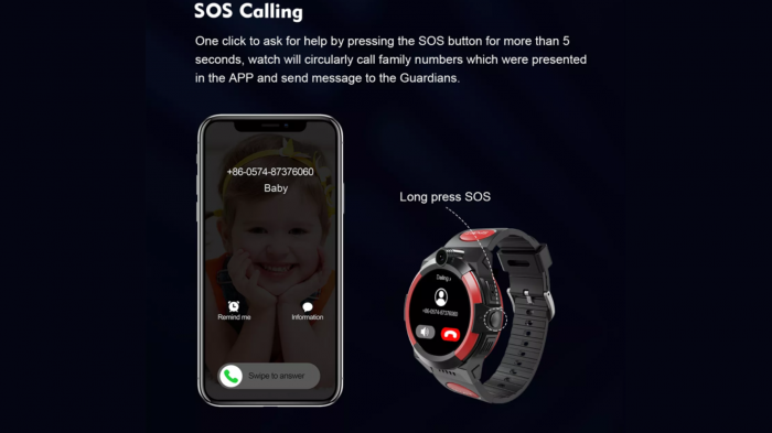 Ceas Smartwatch Sport copii GPS 4G, cu localizare GPS, WIFI, Buton SOS, Camera foto frontala, Functie Telefon, Monitorizare spion, Ecran rotund IPS Touch Screen 1.28inch [7]