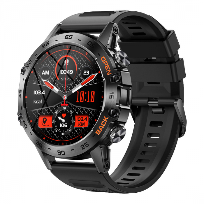Ceas Smartwatch ULTRA Sport AZeira®, Antisocuri, Carcasa Metalica, Ecran IPS Ultra, IOS/Android, Bluetooth, Apelare Telefon, Aplicatii Social Media, Rezolutie 360x360 pixeli, Autonomie 7 zile, 100+ Sporturi, Impermeabil IP68, Full Touch Screen [1]
