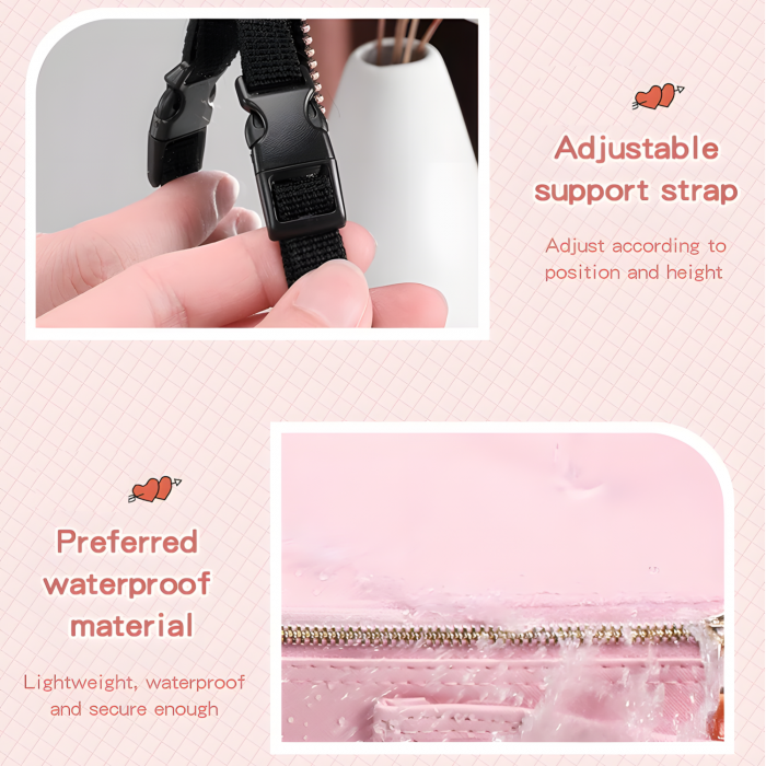 Geanta cosmetice dotata cu oglinda LED AZeira®, compartimente reglabile, potrivita pentru organizarea cosmeticelor acasa sau in voiaj, profesionala, neagra [12]