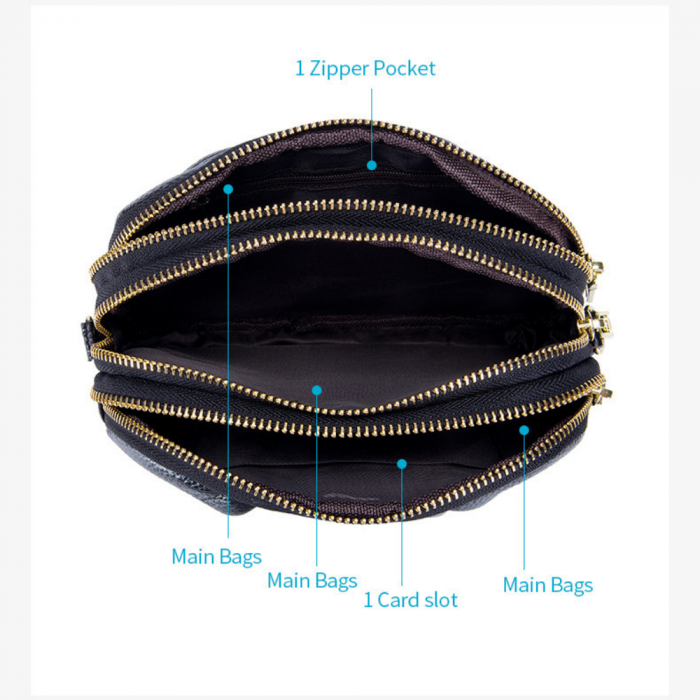 Geanta Piele Naturala cu pliuri AZeira®, 3 compartimente, Calitate superioara, Versatila, Fermoare metalice, Piele moale de vaca, Anti-zgariere, Capacitate mare, Verde [5]