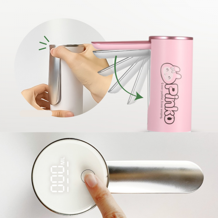 Pompa electrica apa cu afisaj LED AZeira®, Ecran digital, Indicator nivel baterie, Dozarea cantitatii de apa, Compatibil cu bidoane de apa de 5L/10L/15L/20L, Roz [4]