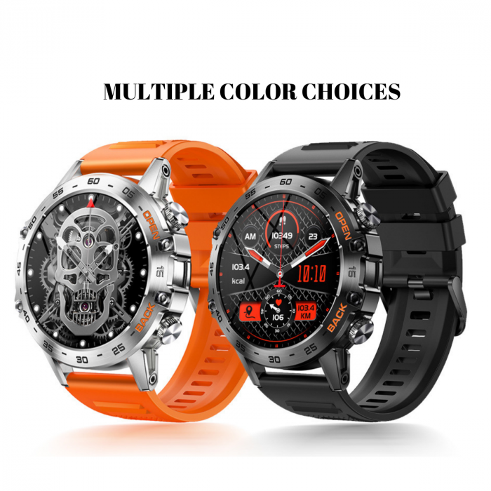 Ceas Smartwatch ULTRA Sport AZeira®, Antisocuri, Carcasa Metalica, Ecran IPS Ultra, IOS/Android, Bluetooth, Apelare Telefon, Aplicatii Social Media, Rezolutie 360x360 pixeli, Autonomie 7 zile, 100+ Sporturi, Impermeabil IP68, Full Touch Screen [12]
