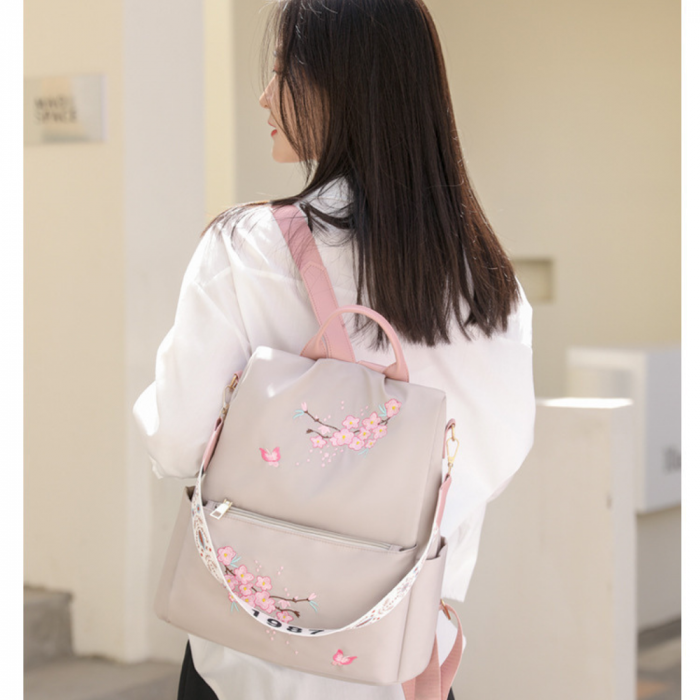 Rucsac dama 2in1 cu Broderie in relief AZeira®, Anti-furt, Versatil, Impermeabil, Material usor si fin de calitate superioara, 32*30*13 CM [7]