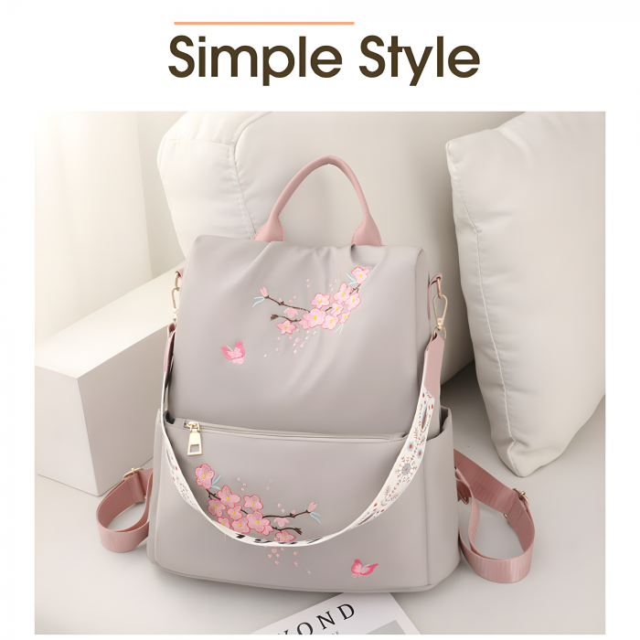 Rucsac dama 2in1 cu Broderie in relief AZeira®, Anti-furt, Versatil, Impermeabil, Material usor si fin de calitate superioara, 32*30*13 CM [10]