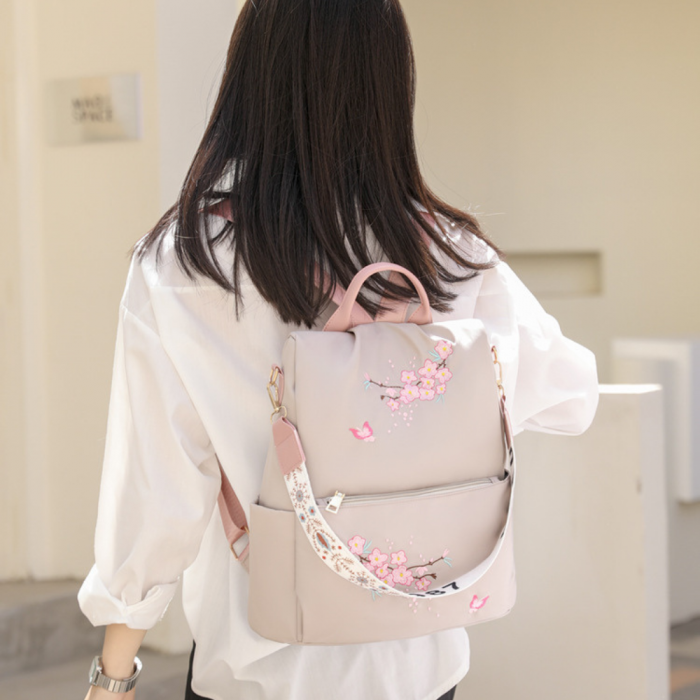 Rucsac dama 2in1 cu Broderie in relief AZeira®, Anti-furt, Versatil, Impermeabil, Material usor si fin de calitate superioara, 32*30*13 CM [9]