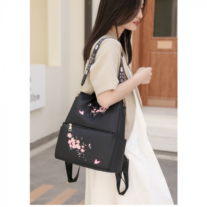 Rucsac dama 2in1 cu Broderie in relief AZeira®, Anti-furt, Versatil, Impermeabil, Material usor si fin de calitate superioara, 32*30*13 CM [10]