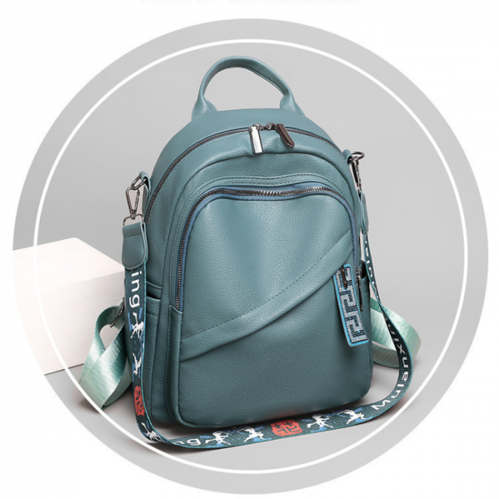 Rucsac Dama Oblic AZeira®, Piele Ecologica Premium, Versatil, Impermeabil, Usor, dimensiuni 30x25x9 CM [10]