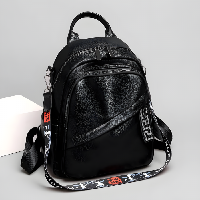 Rucsac Dama Oblic AZeira®, Piele Ecologica Premium, Versatil, Impermeabil, Usor, dimensiuni 30x25x9 CM [2]