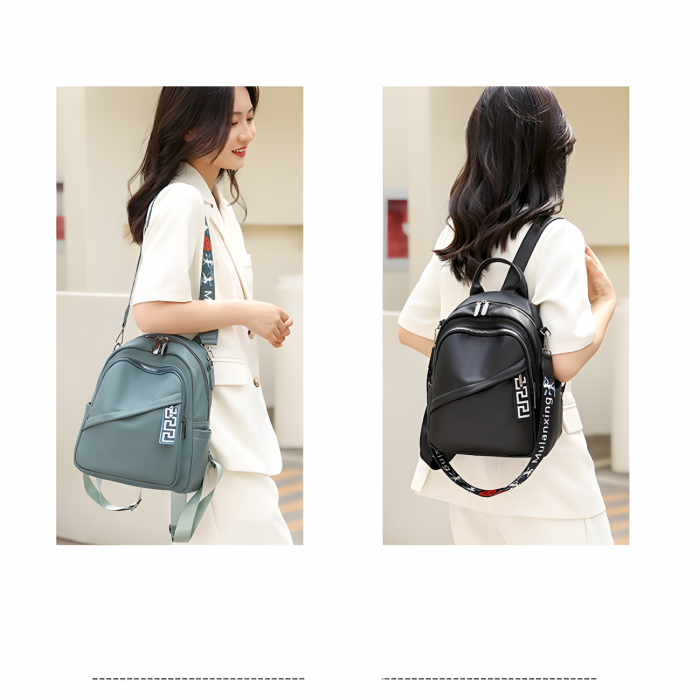 Rucsac Dama Oblic AZeira®, Piele Ecologica Premium, Versatil, Impermeabil, Usor, dimensiuni 30x25x9 CM [8]