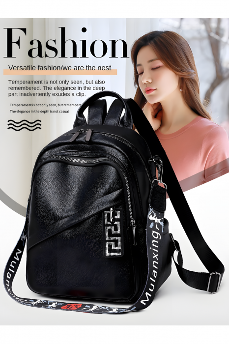 Rucsac Dama Oblic AZeira®, Piele Ecologica Premium, Versatil, Impermeabil, Usor, dimensiuni 30x25x9 CM [5]