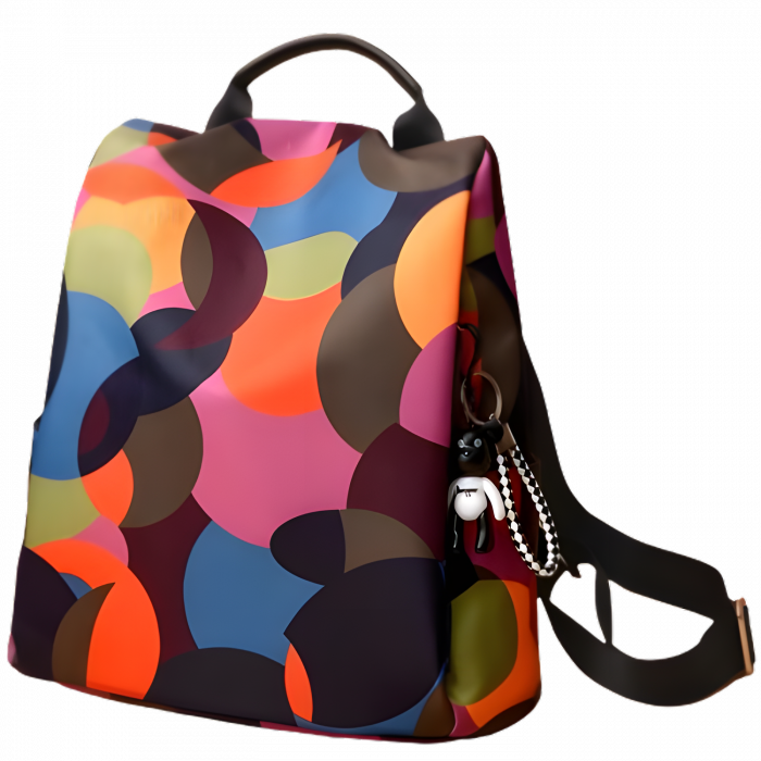 Rucsac de dama Curcubeu AZeira®, antifurt, impermeabil, usor, stil casual, Multicolor [2]