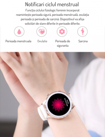 Ceas Smartwatch AZeira®, Multi-Sport, Bluetooth Call, Memento, Selfie la distanta, Notificari, Analiza somnului, Frecventa cardiaca, Tensiune, IP67, Ecran IPS LCD 1,32 inch, IOS si Android [10]