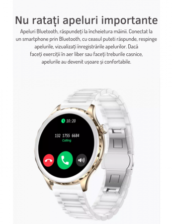 Ceas Smartwatch AZeira®, Multi-Sport, Bluetooth Call, Memento, Selfie la distanta, Notificari, Analiza somnului, Frecventa cardiaca, Tensiune, IP67, Ecran IPS LCD 1,32 inch, IOS si Android [14]