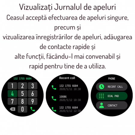 Ceas Smartwatch AZeira®, Multi-Sport, Bluetooth Call, Memento, Selfie la distanta, Notificari, Analiza somnului, Frecventa cardiaca, Tensiune, IP67, Ecran IPS LCD 1,32 inch, IOS si Android [15]