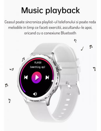 Ceas Smartwatch AZeira®, Multi-Sport, Bluetooth Call, Memento, Selfie la distanta, Notificari, Analiza somnului, Frecventa cardiaca, Tensiune, IP67, Ecran IPS LCD 1,32 inch, IOS si Android [17]