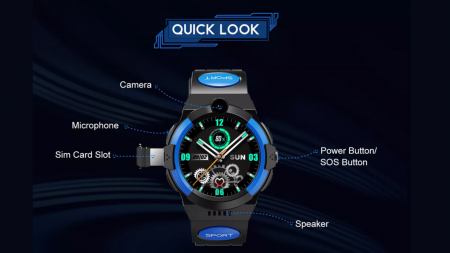 Ceas Smartwatch Sport copii GPS 4G, cu localizare GPS, WIFI, Buton SOS, Camera foto frontala, Functie Telefon, Monitorizare spion, Ecran rotund IPS Touch Screen 1.28inch [4]