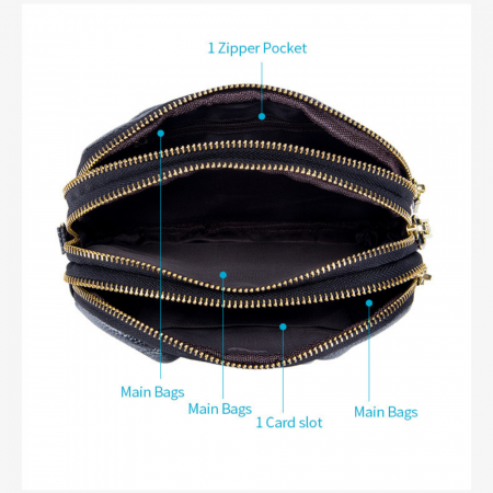 Geanta Piele Naturala cu pliuri AZeira®, 3 compartimente, Calitate superioara, Versatila, Fermoare metalice, Piele moale de vaca, Anti-zgariere, Capacitate mare, Verde [4]