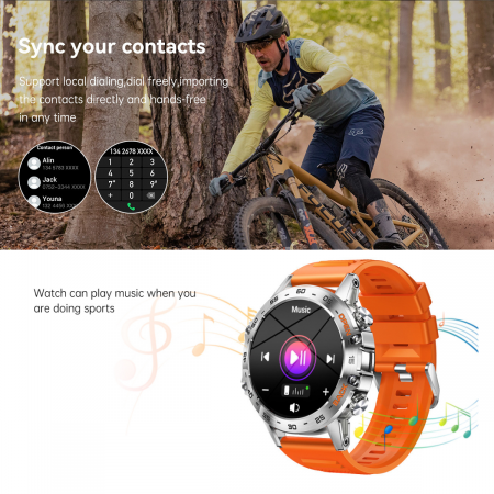 Ceas Smartwatch ULTRA Sport AZeira®, Antisocuri, Carcasa Metalica, Ecran IPS Ultra, IOS/Android, Bluetooth, Apelare Telefon, Aplicatii Social Media, Rezolutie 360x360 pixeli, Autonomie 7 zile, 100+ Sporturi, Impermeabil IP68, Full Touch Screen [7]