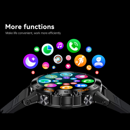 Ceas Smartwatch ULTRA Sport AZeira®, Antisocuri, Carcasa Metalica, Ecran IPS Ultra, IOS/Android, Bluetooth, Apelare Telefon, Aplicatii Social Media, Rezolutie 360x360 pixeli, Autonomie 7 zile, 100+ Sporturi, Impermeabil IP68, Full Touch Screen [3]