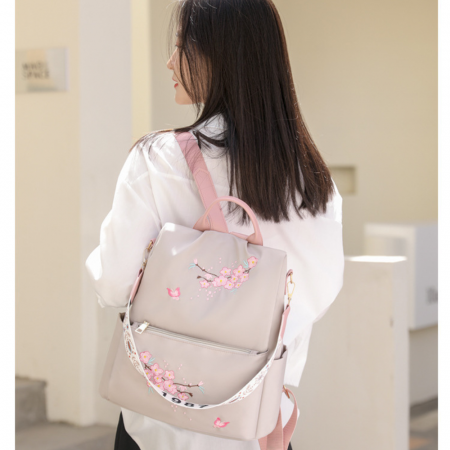 Rucsac dama 2in1 cu Broderie in relief AZeira®, Anti-furt, Versatil, Impermeabil, Material usor si fin de calitate superioara, 32*30*13 CM [6]