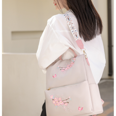 Rucsac dama 2in1 cu Broderie in relief AZeira®, Anti-furt, Versatil, Impermeabil, Material usor si fin de calitate superioara, 32*30*13 CM [7]