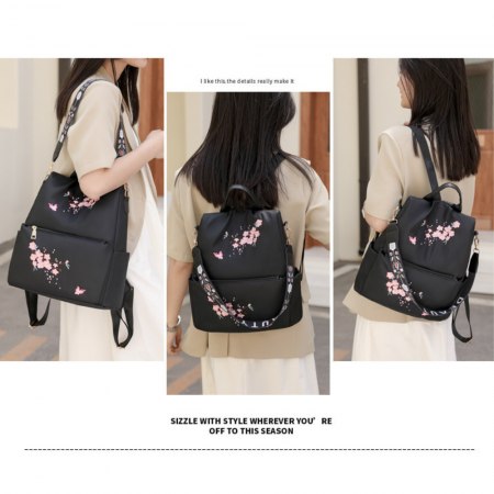 Rucsac dama 2in1 cu Broderie in relief AZeira®, Anti-furt, Versatil, Impermeabil, Material usor si fin de calitate superioara, 32*30*13 CM [3]