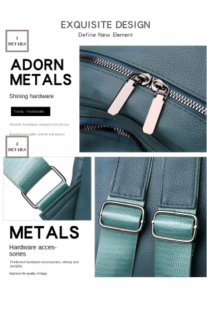 Rucsac Dama Oblic AZeira®, Piele Ecologica Premium, Versatil, Impermeabil, Usor, dimensiuni 30x25x9 CM [4]