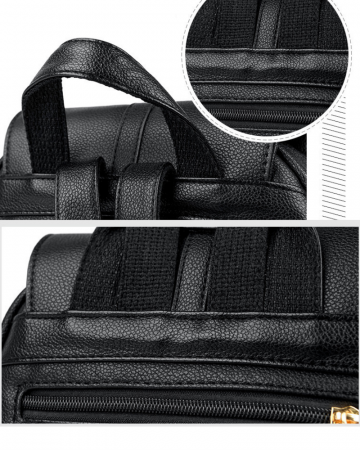 Rucsac Pisica AZeira®, Pentru dama, Incapator, Versatil, Material rezistent la uzura, Accesorii metalice aurii, 30*25*13 CM, Negru [5]