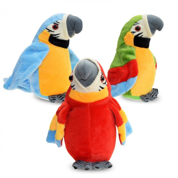 Papagal vorbitor - jucarie interactiva, albadtru, b-kids, 25 cm [2]