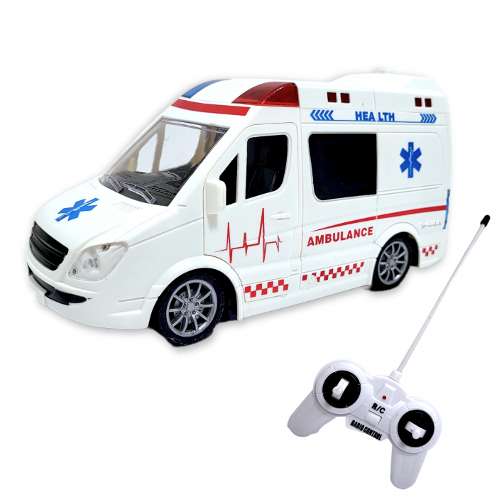 Ambulanta de jucarie cu telecomanda, sunete si lumina [7]