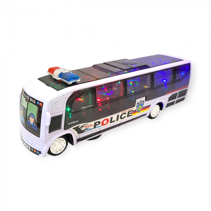 Autobuz de Politie cu sunete si lumini 3D - Police Bus [3]