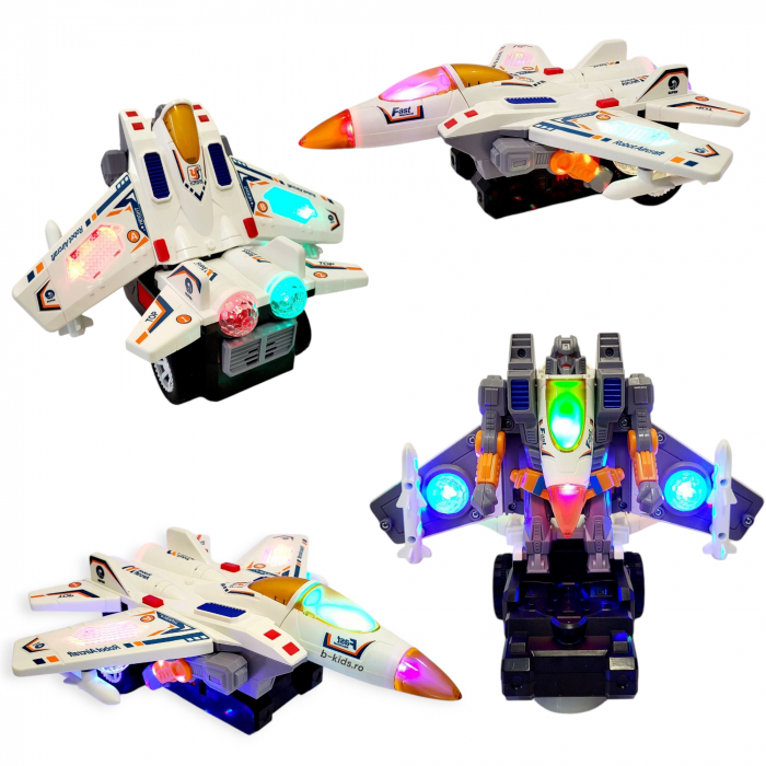 Avion transformers, 2 in 1 cu sunete si lumini, Robot Aircraft [4]