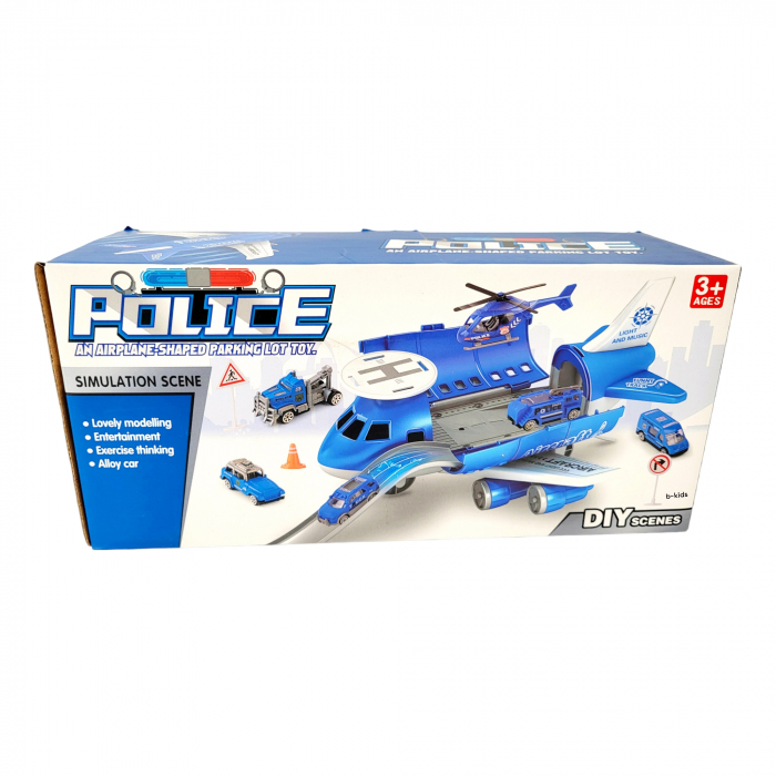 Avion transportor cu masinute si mini elicopter de politei [7]