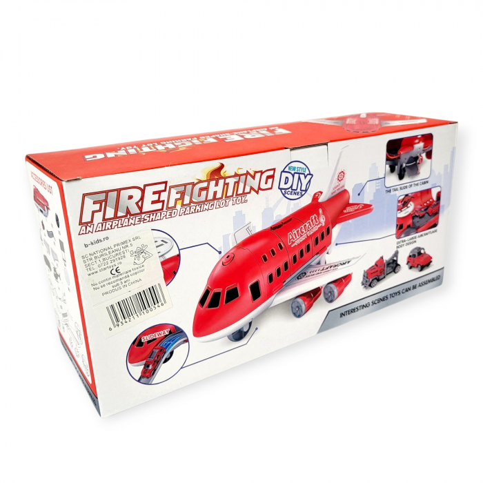 Avion transportor cu masinute si mini elicopter de pompier [4]