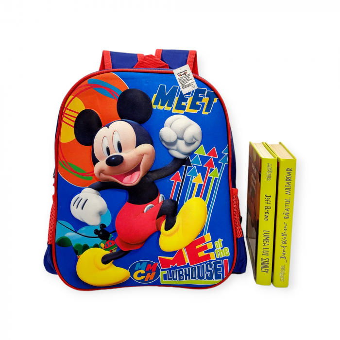 Ghiozdanel pentru gradinita, 33 cm, Mikey, 3D albastru cu rosu [3]