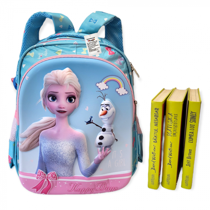 Ghiozdanel pentru scoala, Frozen, 3D, bleo [3]