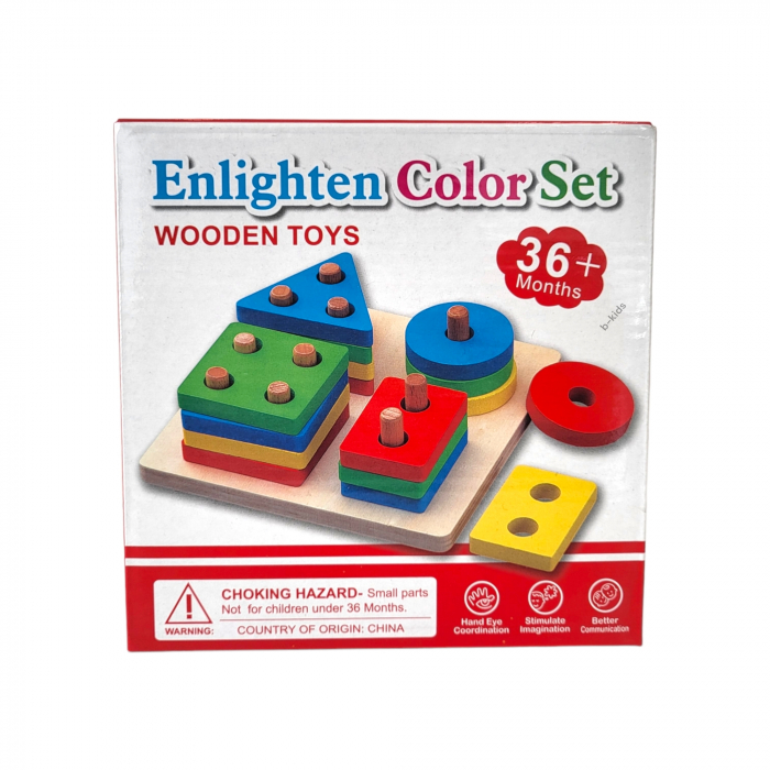 Joc lemn din figurine geometrice, set [4]