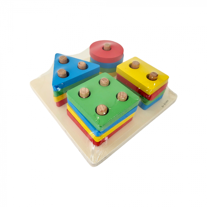Joc lemn din figurine geometrice, set [3]