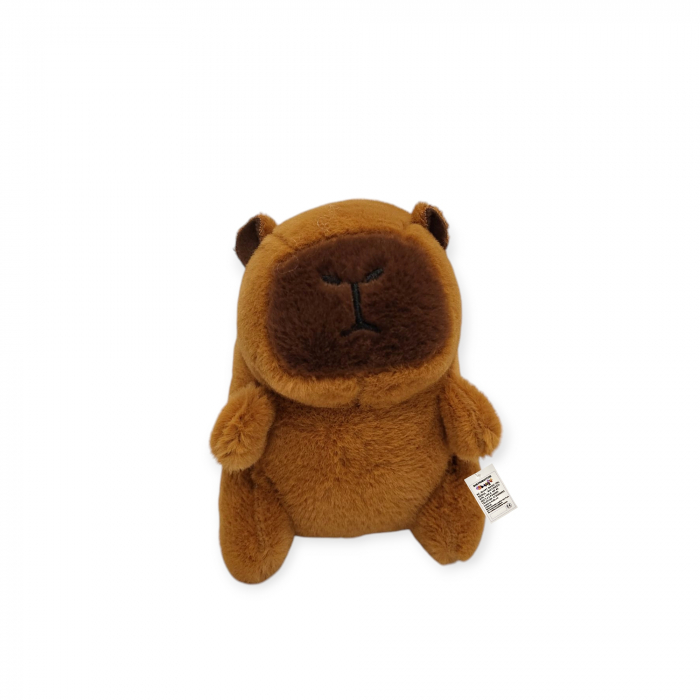 Jucarie de plus breloc Model Capybara cu sunet si lumina, maro, 12 cm [3]