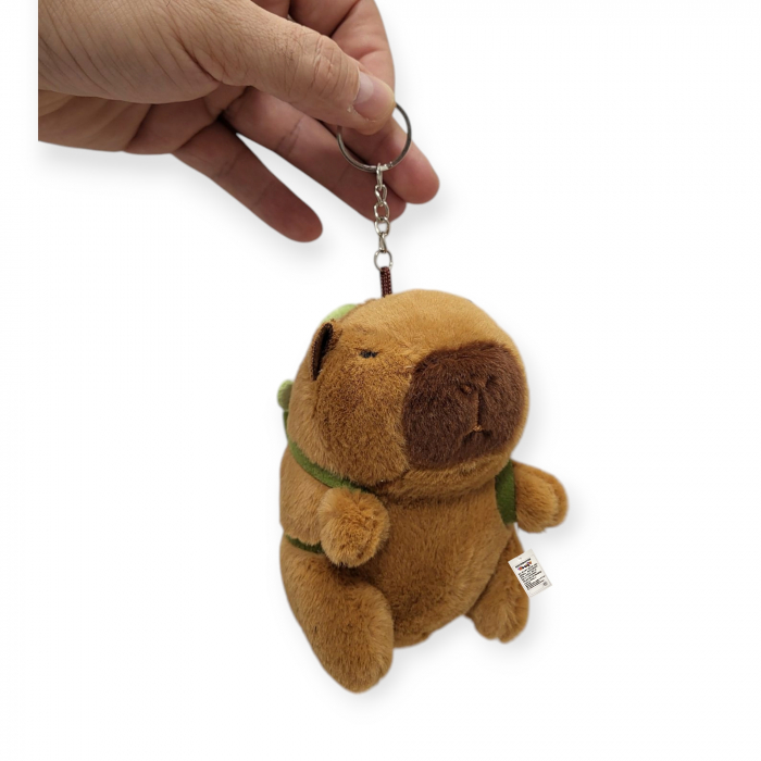Jucarie de plus breloc Model Capybara, maro,  12 cm [11]
