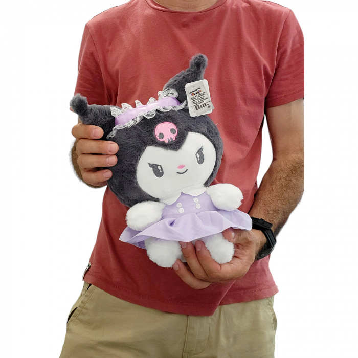 Jucarie de plus - Kuromi, papusi japoneze din seria Hello Kitty, rochita mov [4]