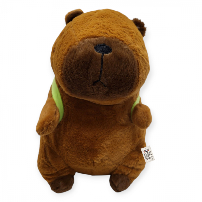 Jucarie de plus mare, Model Capybara cu rucsac țestoasă, maro,  35 cm [2]