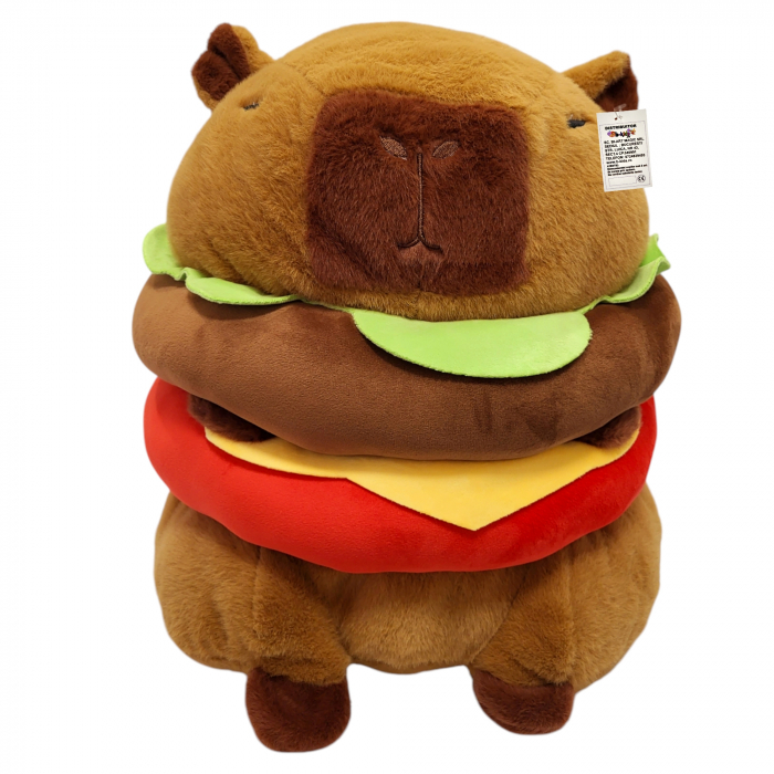 Jucarie de plus mare Model Capybara Hamburger, maro,  50 cm [2]