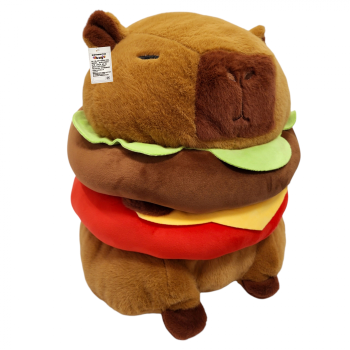 Jucarie de plus mare Model Capybara Hamburger, maro,  50 cm [5]