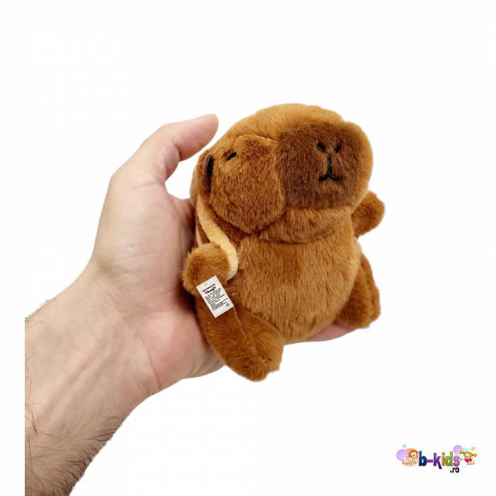 Jucarie de plus breloc Model Capybara, maro,  12 cm [5]