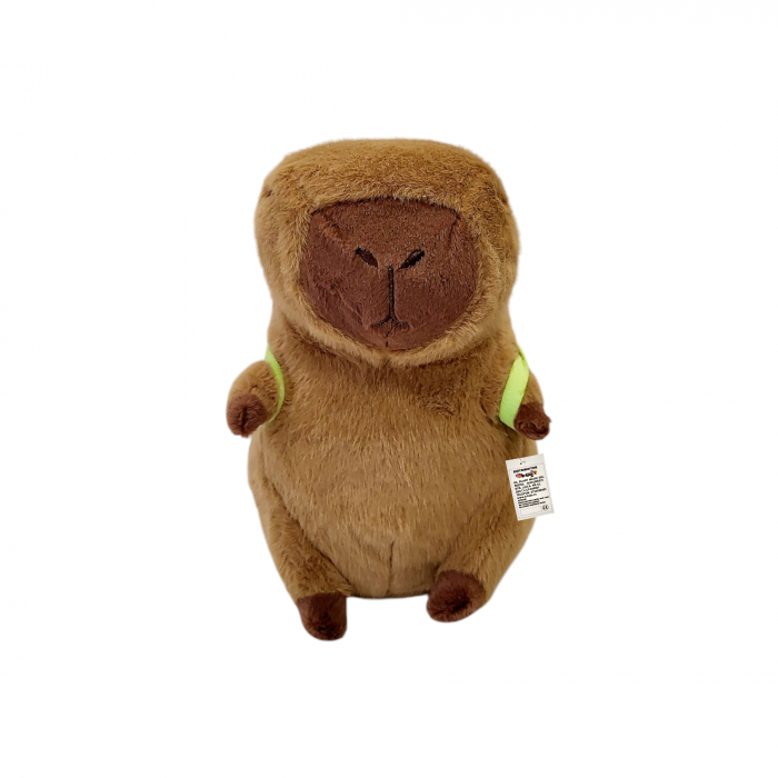 Jucarie de plus, Model Capybara cu rucsac țestoasă, maro,  25 cm [4]