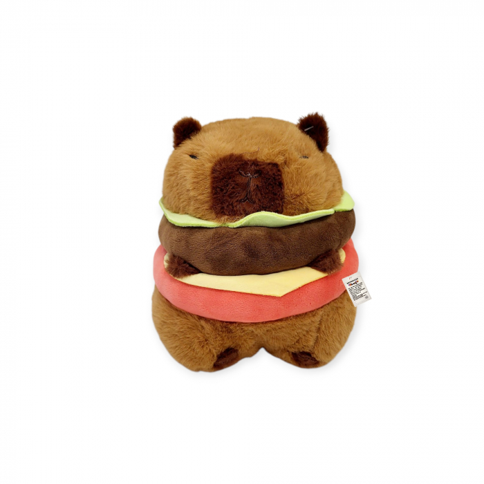 Jucarie de plus Model Capybara Hamburger, maro,  20 cm [2]