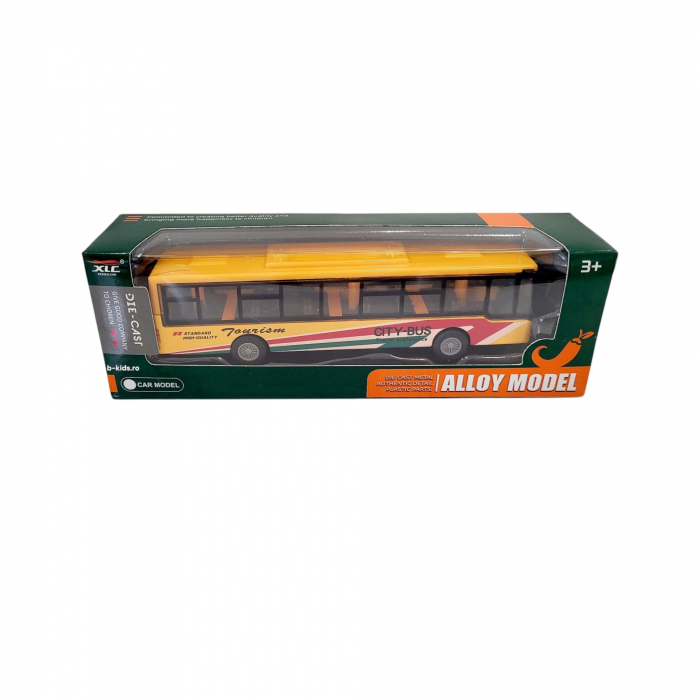 Jucarie masinuta autobuz din metal, 15 cm [5]