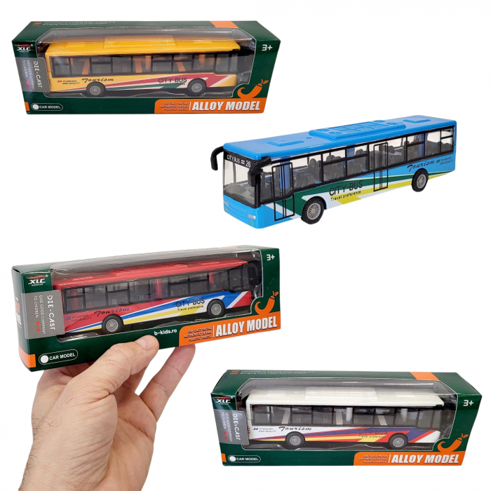 Jucarie masinuta autobuz din metal, 15 cm [1]