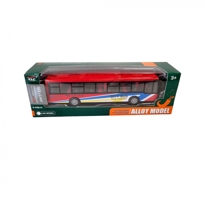 Jucarie masinuta autobuz din metal, 15 cm [4]